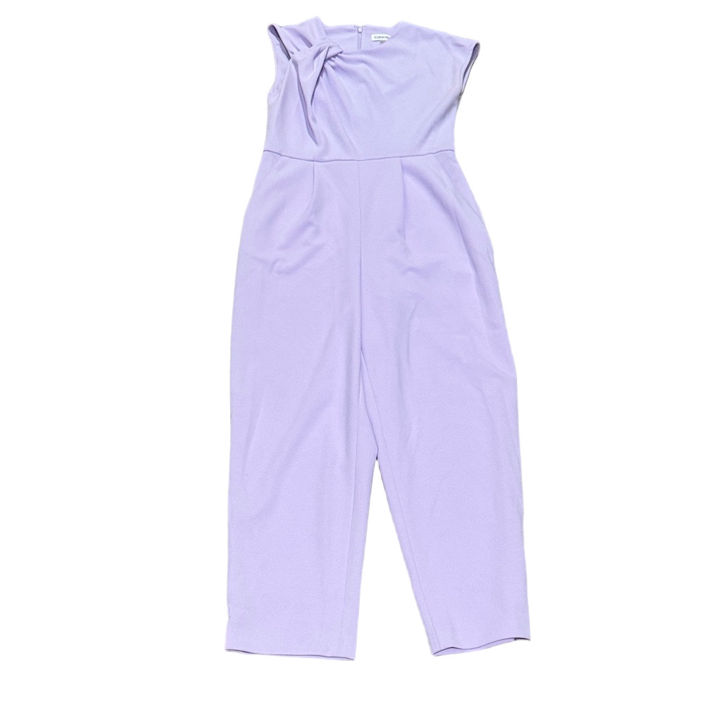Calvin Klein Lavender Purple Dressy Jumpsuit Tie Neck Career Formal SIZE 4